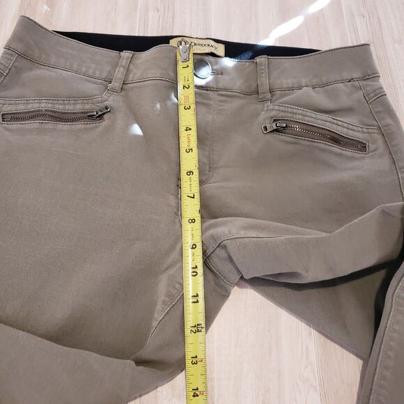 Democracy “Ab” Solution Equality Skinny Pants Taupe Gray Stretch Size 12 - Picture 8 of 9